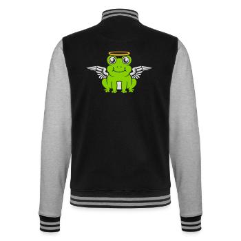 Angel Frog Wing Halo - College Sweat Jacket - black/heather grey - Back - Marisol (170cm)