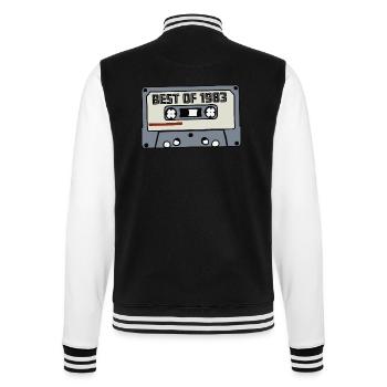 Best of 1983 - 40 Birthday Retro Gift Idea - College Sweat Jacket - black/white - Back - Marisol (170cm)