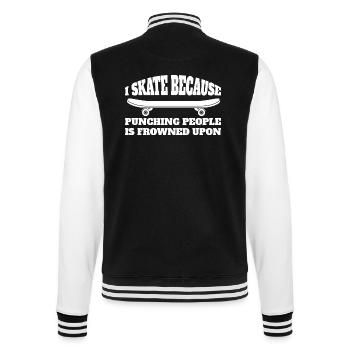 Skateboard Skater Skating Skateboarding Longboard - College Sweat Jacket - black/white - Back - Marisol (170cm)