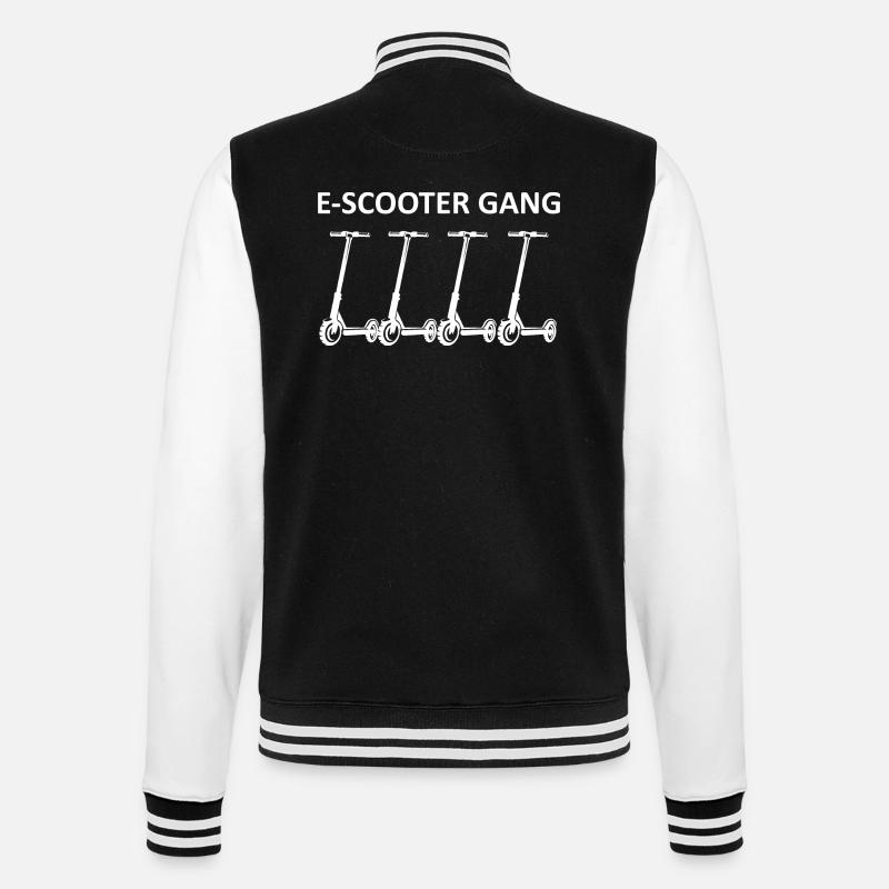 E-Scooter E-Roller Scooter - College-Sweatjacke - Schwarz/Weiß