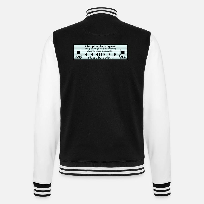 File upload in progress! - Computerspass - College-Sweatjacke - Schwarz/Weiß