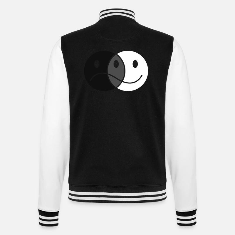 Gutgelaunt oder schlechtgelaunt - College-Sweatjacke - Schwarz/Weiß
