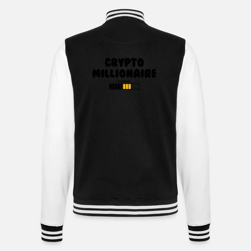 Crypto Millionaire Loading - College Sweat Jacket - black/white