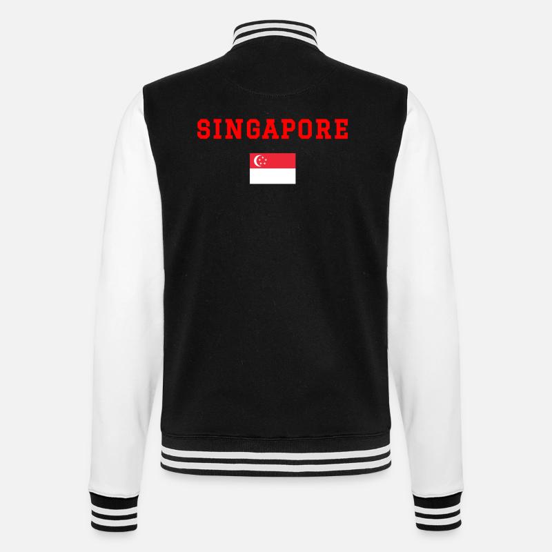 singapur - College-Sweatjacke - Schwarz/Weiß