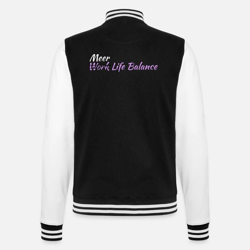 Work Life Balance - College-Sweatjacke - Schwarz/Weiß