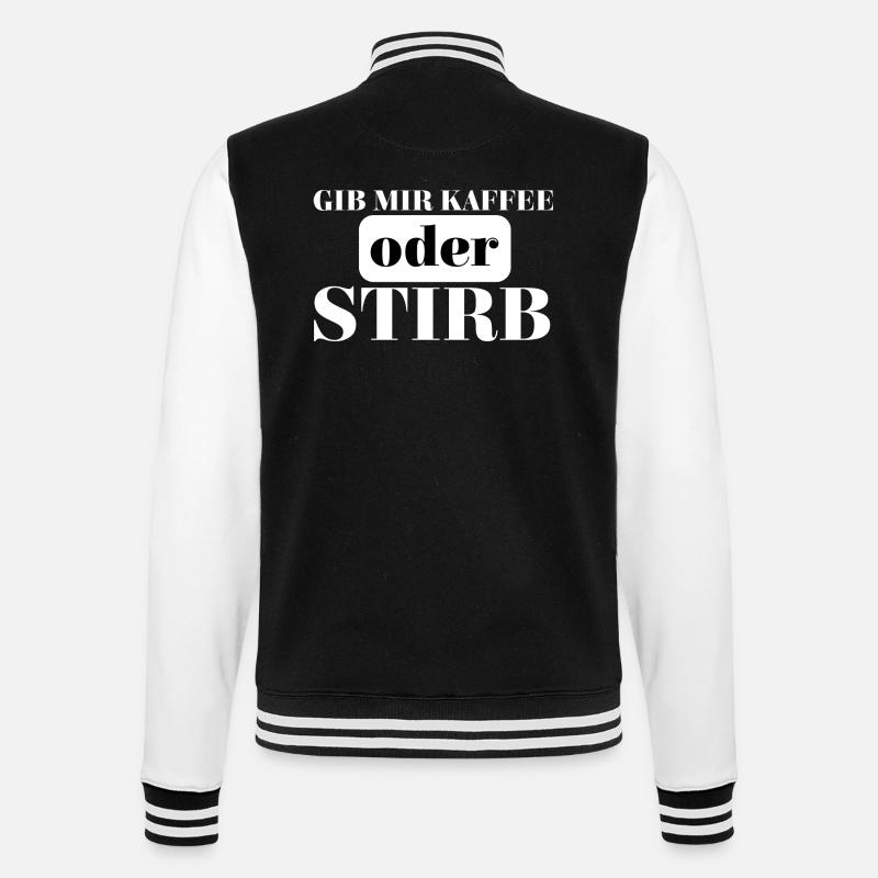 Kaffee - College-Sweatjacke - Schwarz/Weiß