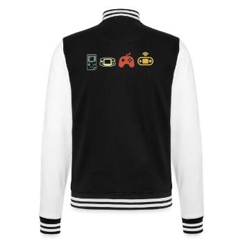 console rétro vintage - Veste Teddy - noir/blanc - Dos - Marisol (170cm)