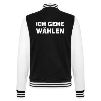 ich gehe wählen spruch wahl sprüche - College-Sweatjacke - Schwarz/Weiß - Hinten - Marisol (170cm)