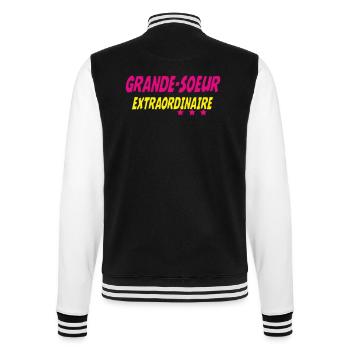 GRANDE SOEUR EXTRAORDINAIRE - Veste Teddy - noir/blanc - Dos - Marisol (170cm)