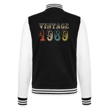 Vintage 1989- 35 th birthday - 35 ans - Veste Teddy - noir/blanc - Dos - Marisol (170cm)