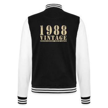 Original 1988 Vintage Vintage anniversaire rétro - Veste Teddy - noir/blanc - Dos - Marisol (170cm)