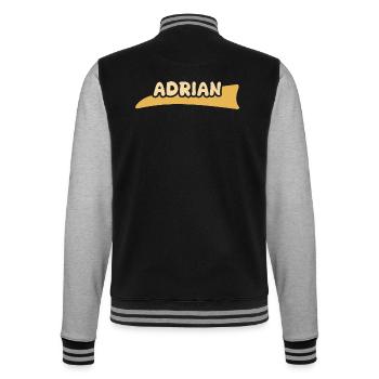 Adrian - College Sweat Jacket - black/heather grey - Back - Marisol (170cm)