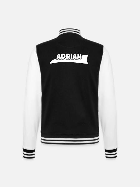 First name Adrian - College Sweat Jacket - black/white