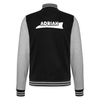 First name Adrian - College Sweat Jacket - black/heather grey - Back - Marisol (170cm)