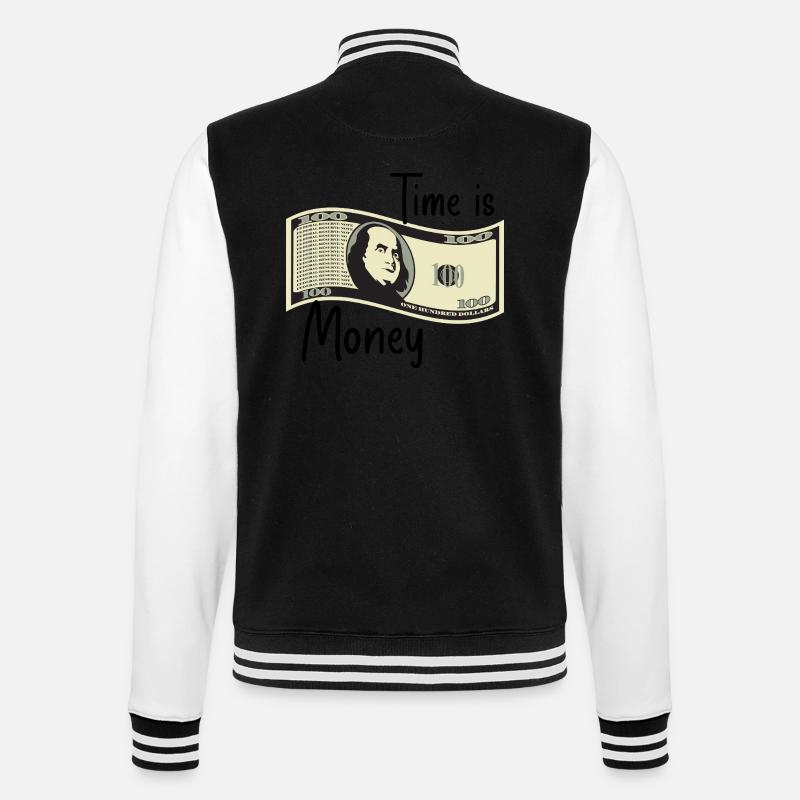 Le temps, c’est de l’argent - Veste Teddy - noir/blanc