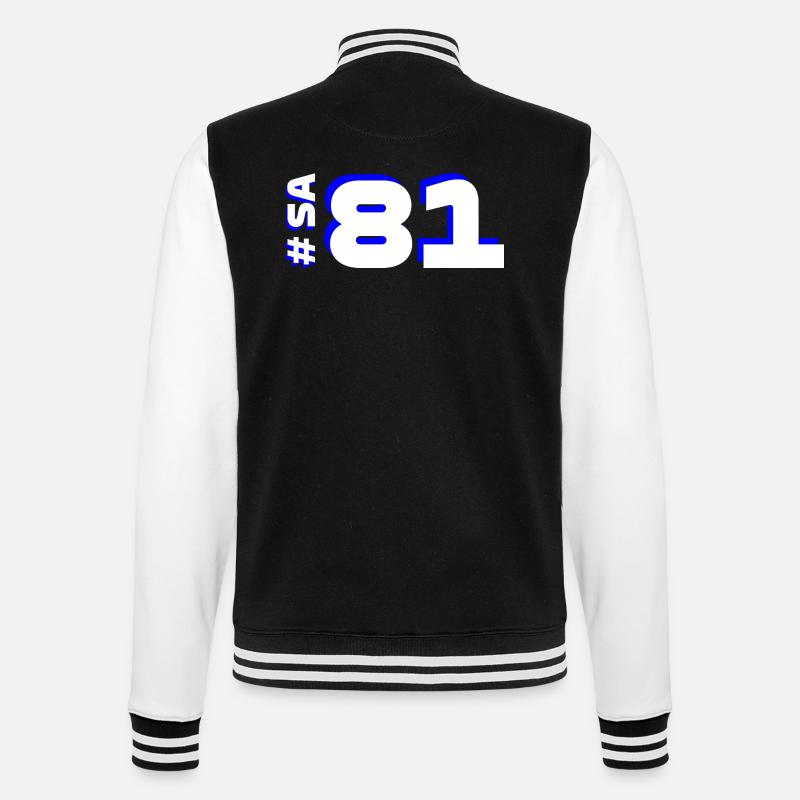SA81 - College-Sweatjacke - Schwarz/Weiß