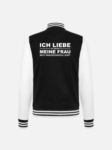 Ich liebe es-Wakeboard Shirt - College-Sweatjacke - Schwarz/Weiß