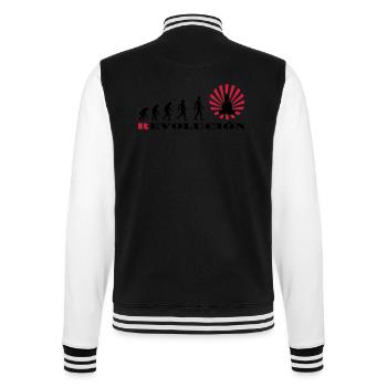 r-evolution, Evolution, darvin, revolution, Buddha - College-Sweatjacke - Schwarz/Weiß - Hinten - Marisol (170cm)