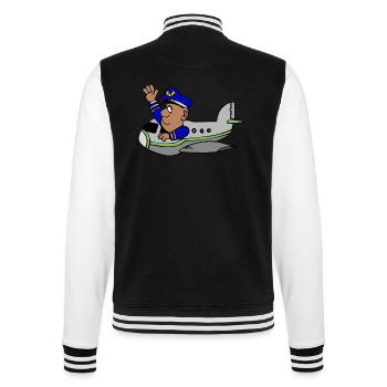 Avion avec pilote - Veste Teddy - noir/blanc - Dos - Marisol (170cm)