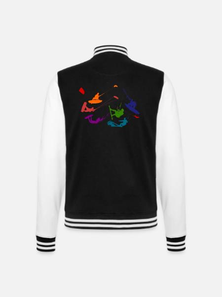 Freestyle, Kite, snowkite,sport - College-Sweatjacke - Schwarz/Weiß