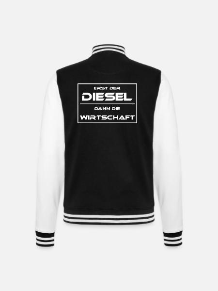 Diesel Fahrverbot Wirtschaft - College-Sweatjacke - Schwarz/Weiß