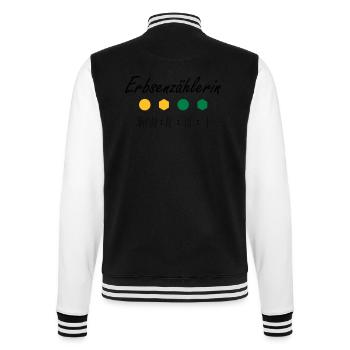 Erbsenzählerin - College-Sweatjacke - Schwarz/Weiß - Hinten - Marisol (170cm)
