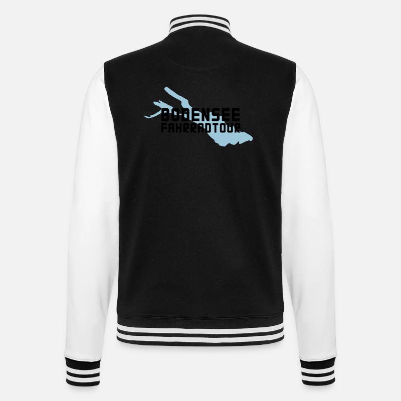 Bodensee Fahrradtour - College-Sweatjacke - Schwarz/Weiß