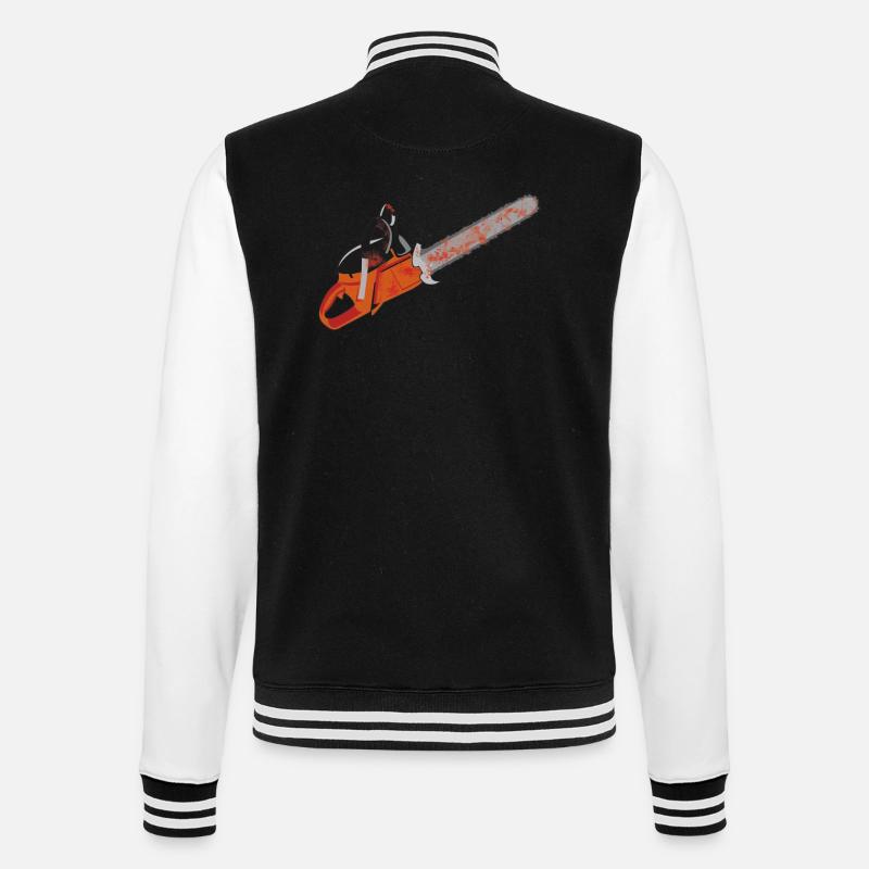 tronçonneuse / scie à chaine - Veste Teddy - noir/blanc
