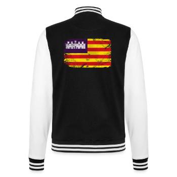 Mallorca Flag - Vintage Look - College-Sweatjacke - Schwarz/Weiß - Hinten - Marisol (170cm)
