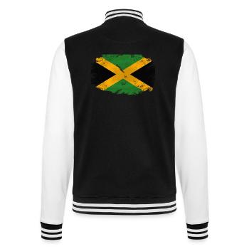 Jamaica Flag - Vintage Look - College-Sweatjacke - Schwarz/Weiß - Hinten - Marisol (170cm)