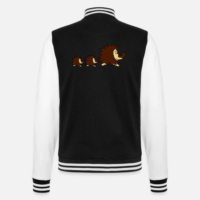 doux petit hérisson mignon - Veste Teddy - noir/blanc