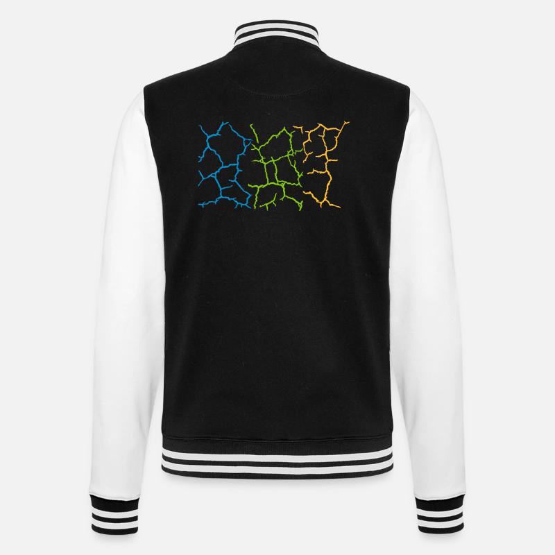 Boden Risse Muster Bunt - College-Sweatjacke - Schwarz/Weiß