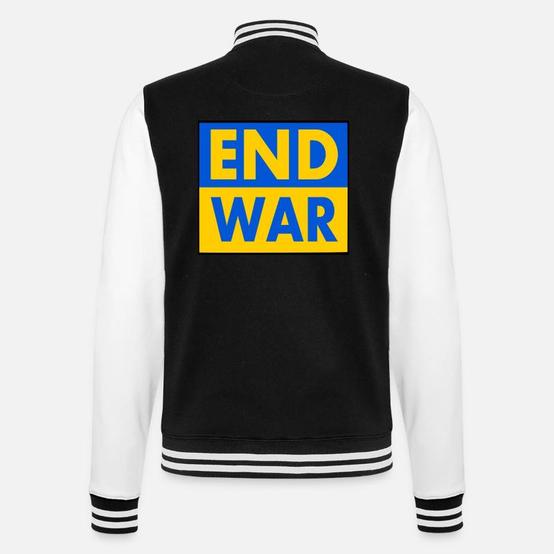End war - College-Sweatjacke - Schwarz/Weiß