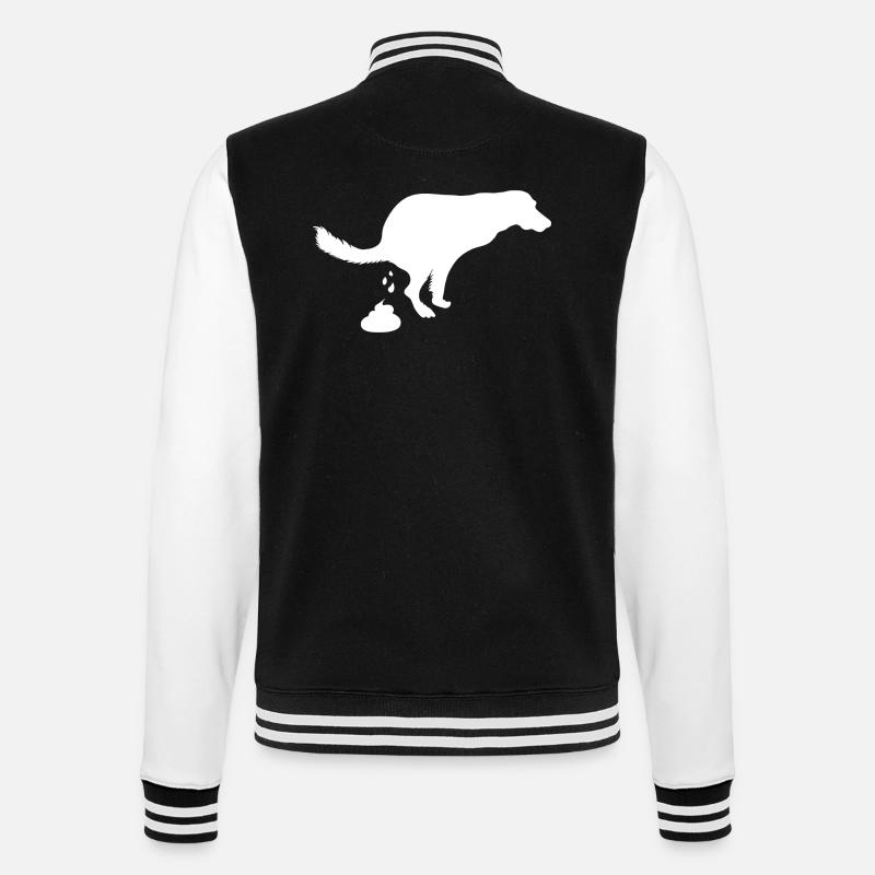 Chien hurlant chien caca - Veste Teddy - noir/blanc