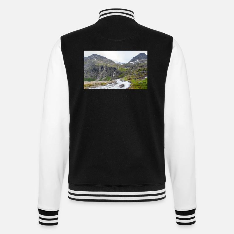 Trollstigen Tverelva Stigfossen Trollstigen - College-Sweatjacke - Schwarz/Weiß