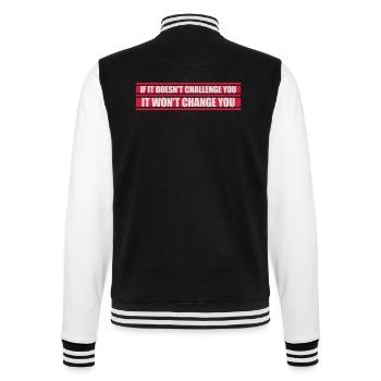 Workout Fitness Motivation Quote - College Sweat Jacket - black/white - Back - Marisol (170cm)