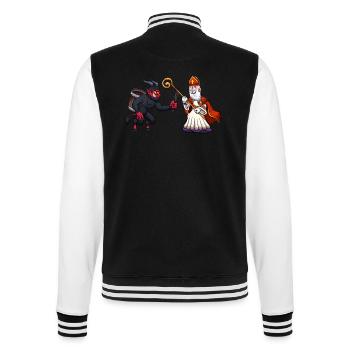 Saint Nicholas VS Krampus - College Sweat Jacket - black/white - Back - Marisol (170cm)