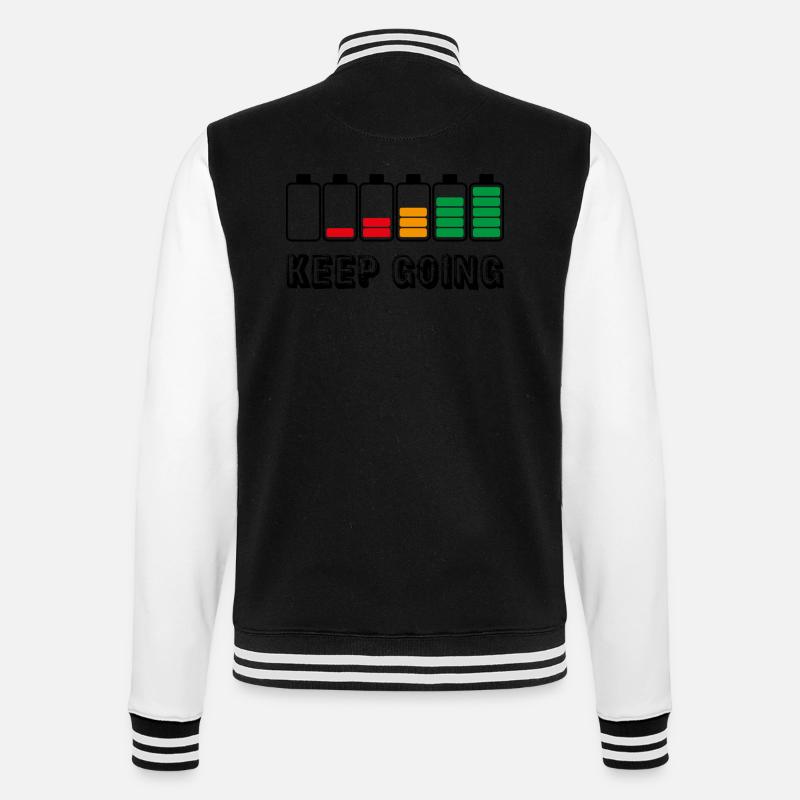 keep going - College Sweat Jacket - black/white