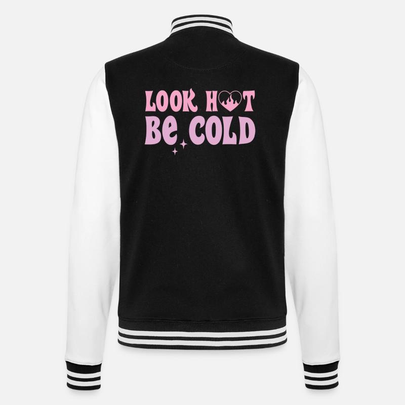 Look Hot be Cold - College Sweat Jacket - black/white