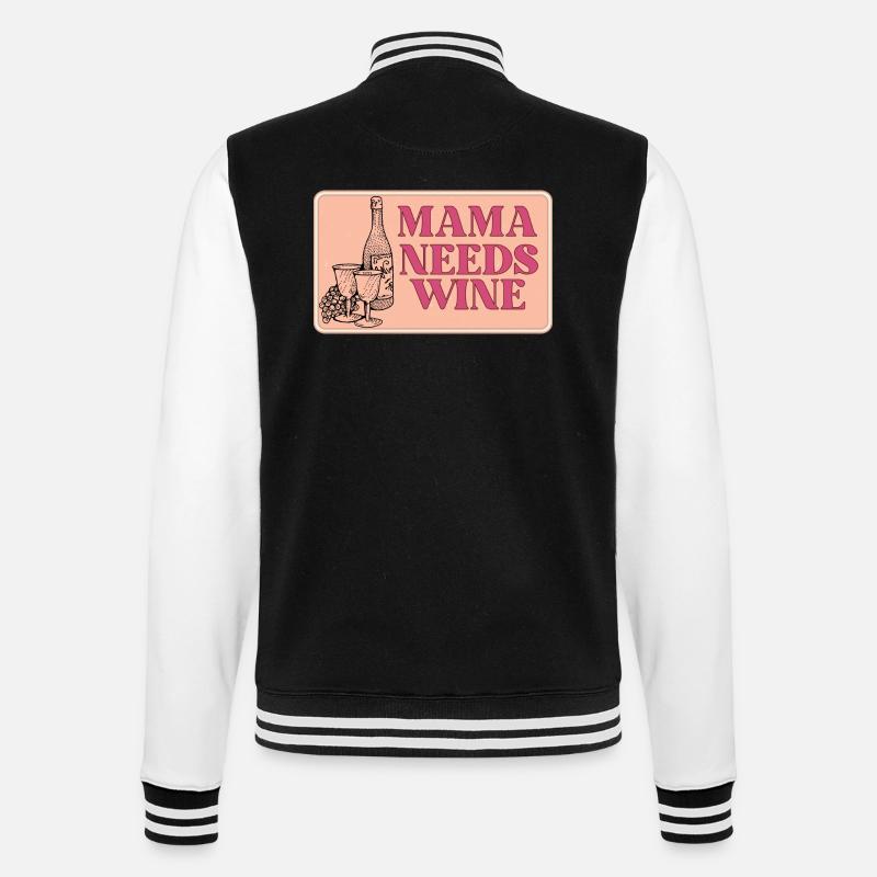mama needs wine - College-Sweatjacke - Schwarz/Weiß