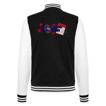 boardgame chess backgammon game night - College-Sweatjacke - Schwarz/Weiß - Hinten - Marisol (170cm)