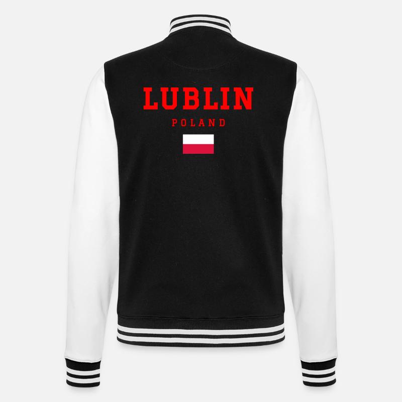 Lublin, Poland - College Sweat Jacket - black/white