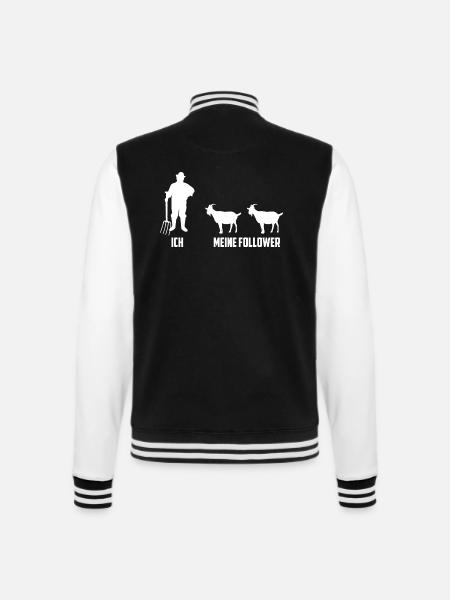 ich Meine Follower Ziege Ziegen landwirt bauer - College-Sweatjacke - Schwarz/Weiß