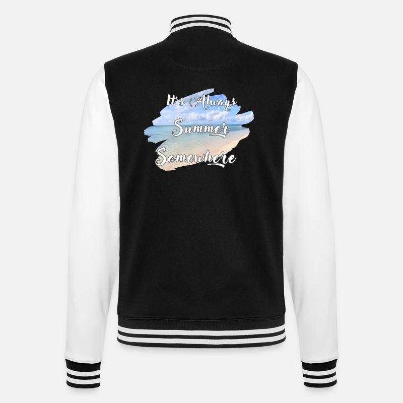 It's Always Summer Somewhere - College-Sweatjacke - Schwarz/Weiß