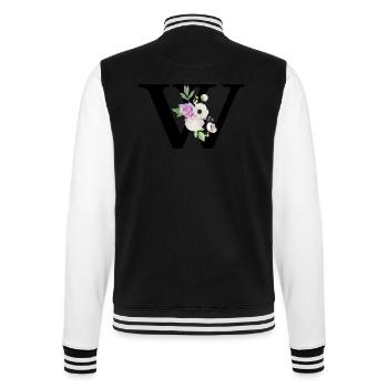 Lila floraler Buchstabe w - College-Sweatjacke - Schwarz/Weiß - Hinten - Marisol (170cm)