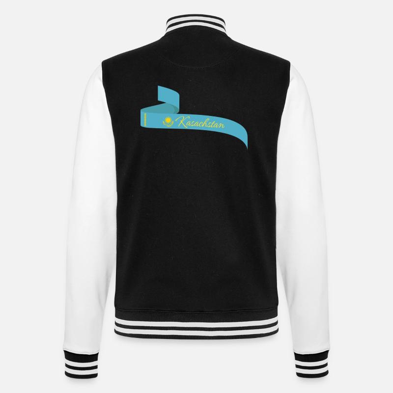 Kasachstan - College-Sweatjacke - Schwarz/Weiß
