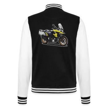 Reiseenduro // Illustration // Motorrad - College-Sweatjacke - Schwarz/Weiß - Hinten - Marisol (170cm)