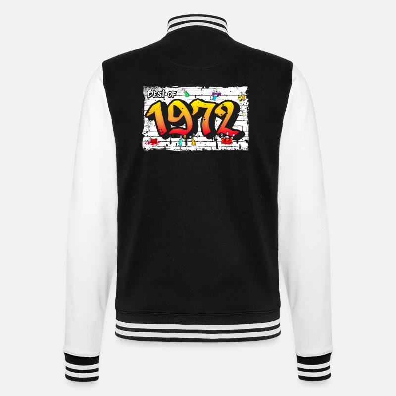 Graffiti rétro 1972 – 53 ans d’audace - Veste Teddy - noir/blanc