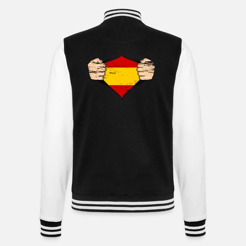 Drapeau espagnol utilisé - Veste Teddy - noir/blanc