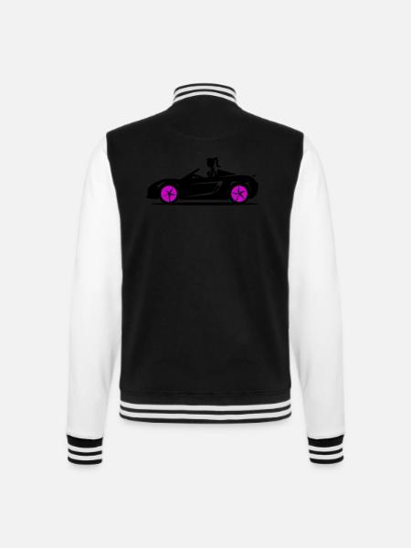 Kvinde Sportsvogn Cabriolet Bil - College sweatjakke - sort/hvid